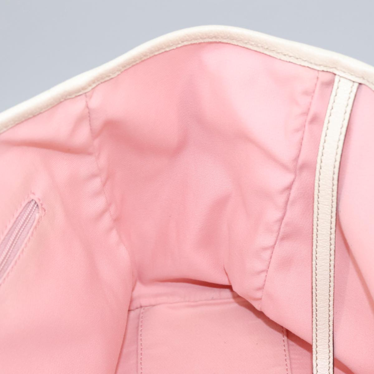 GUCCI GG Canvas Sherry Line Tote Bag Khaki Pink 145810 102064