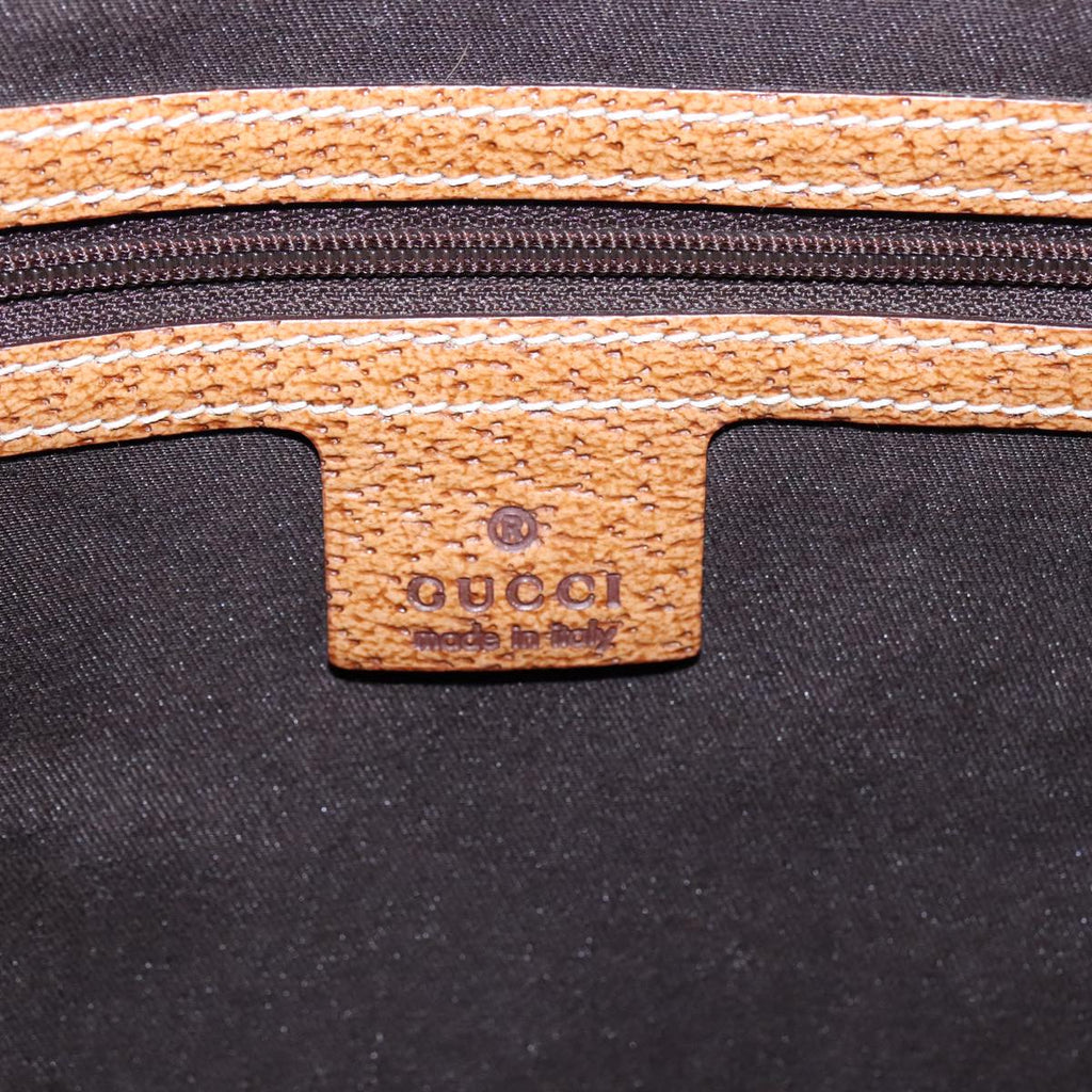 GUCCI GG Canvas Shoulder Bag Beige Silver 124357 102066