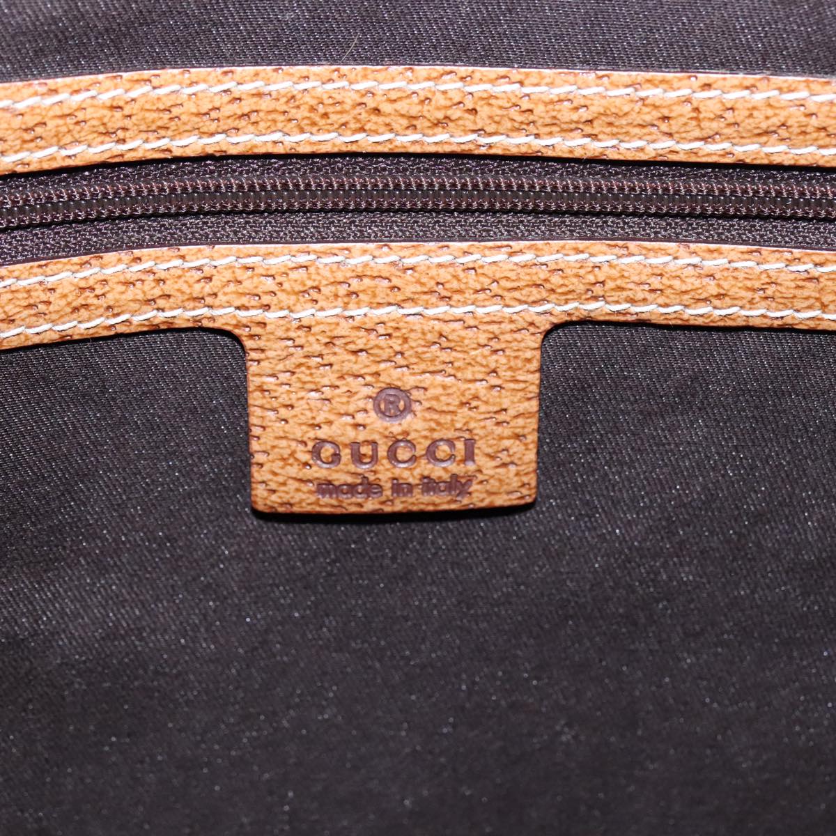 GUCCI GG Canvas Shoulder Bag Beige Silver 124357 102066