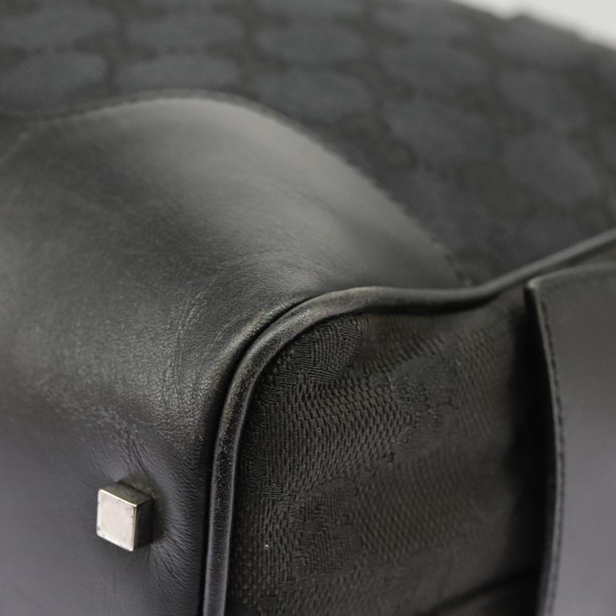 GUCCI GG Canvas Hand Bag Black Silver 002 1115 102070