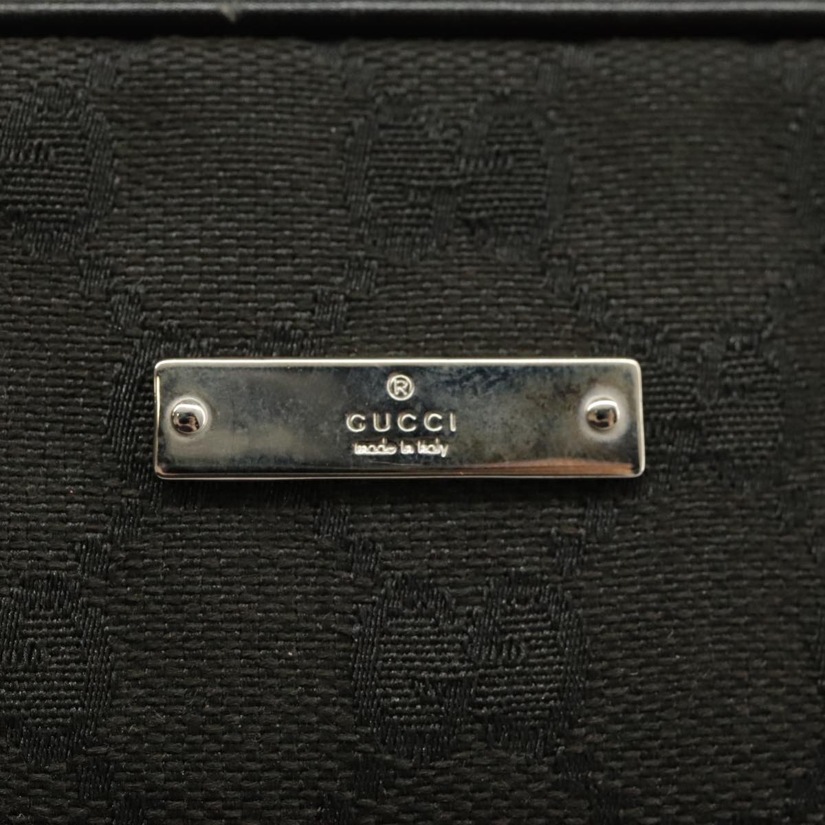 GUCCI GG Canvas Hand Bag Black Silver 002 1115 102070