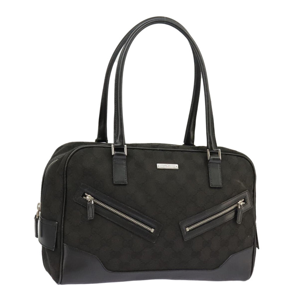 GUCCI GG Canvas Hand Bag Black Silver 002 1115 102070