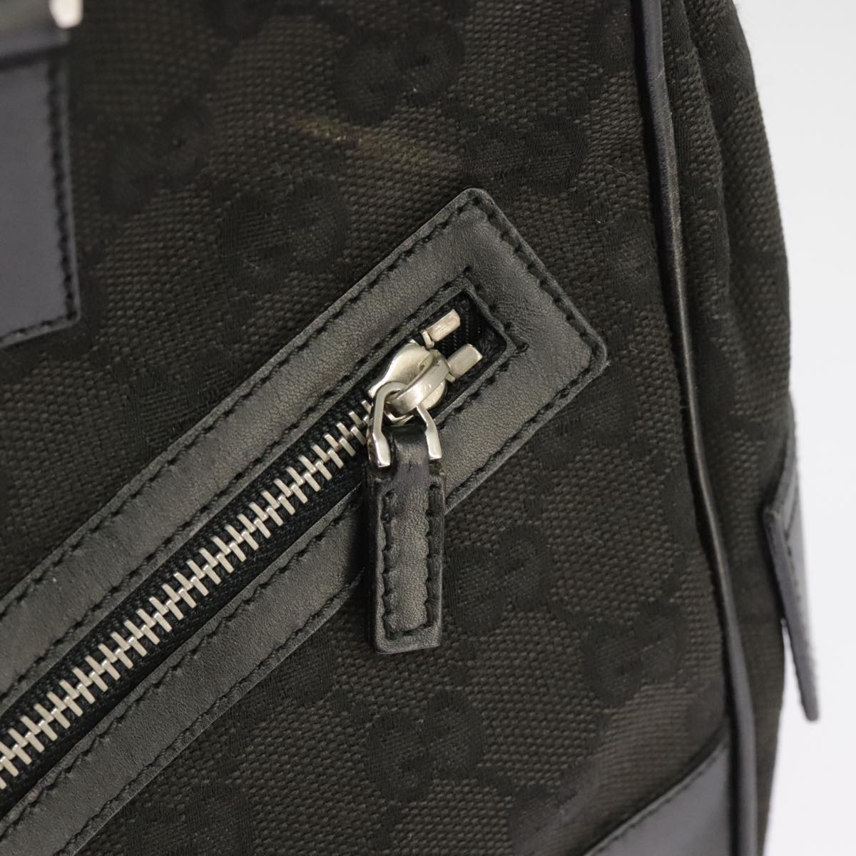 GUCCI GG Canvas Hand Bag Black Silver 002 1115 102070