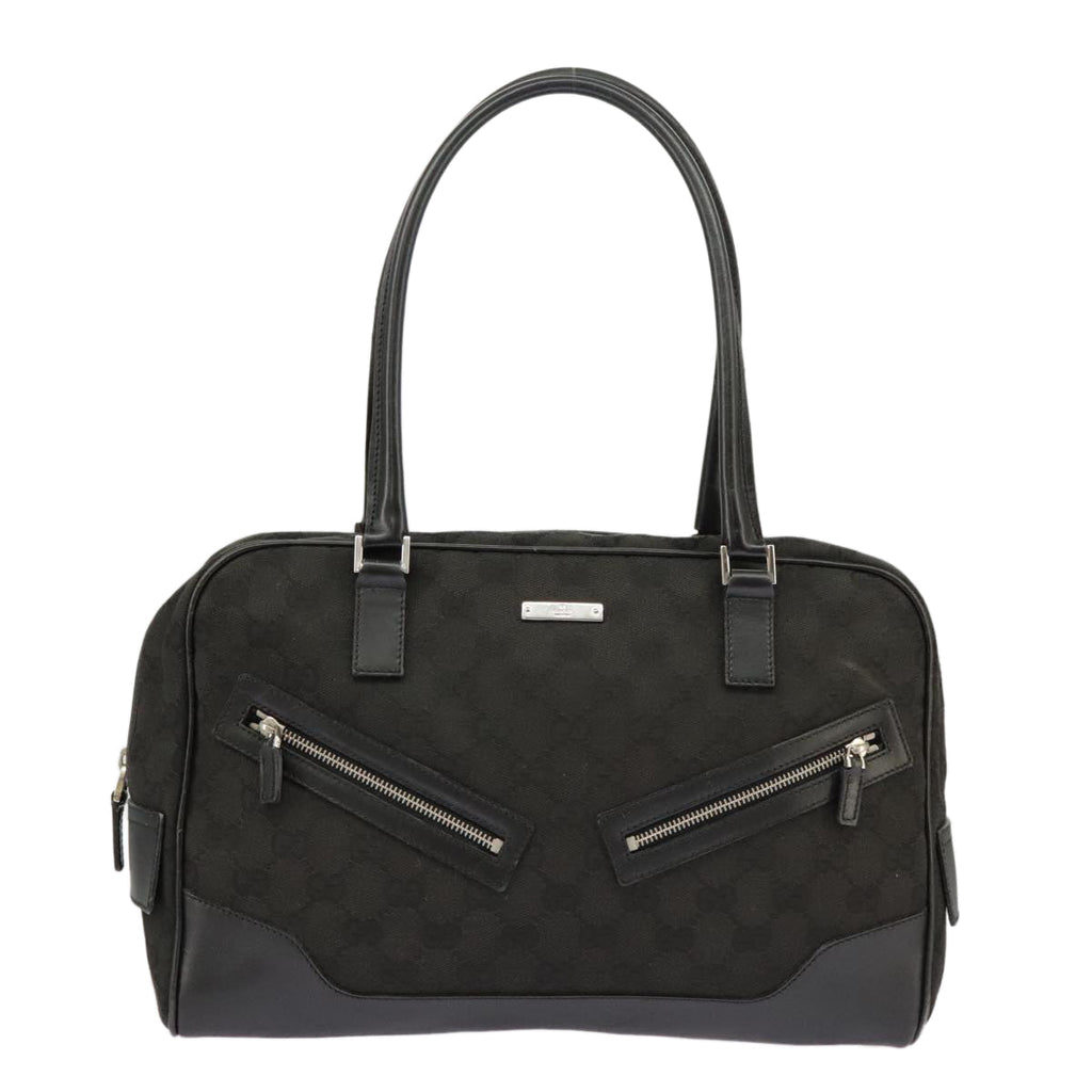 GUCCI GG Canvas Hand Bag Black Silver 002 1115 102070