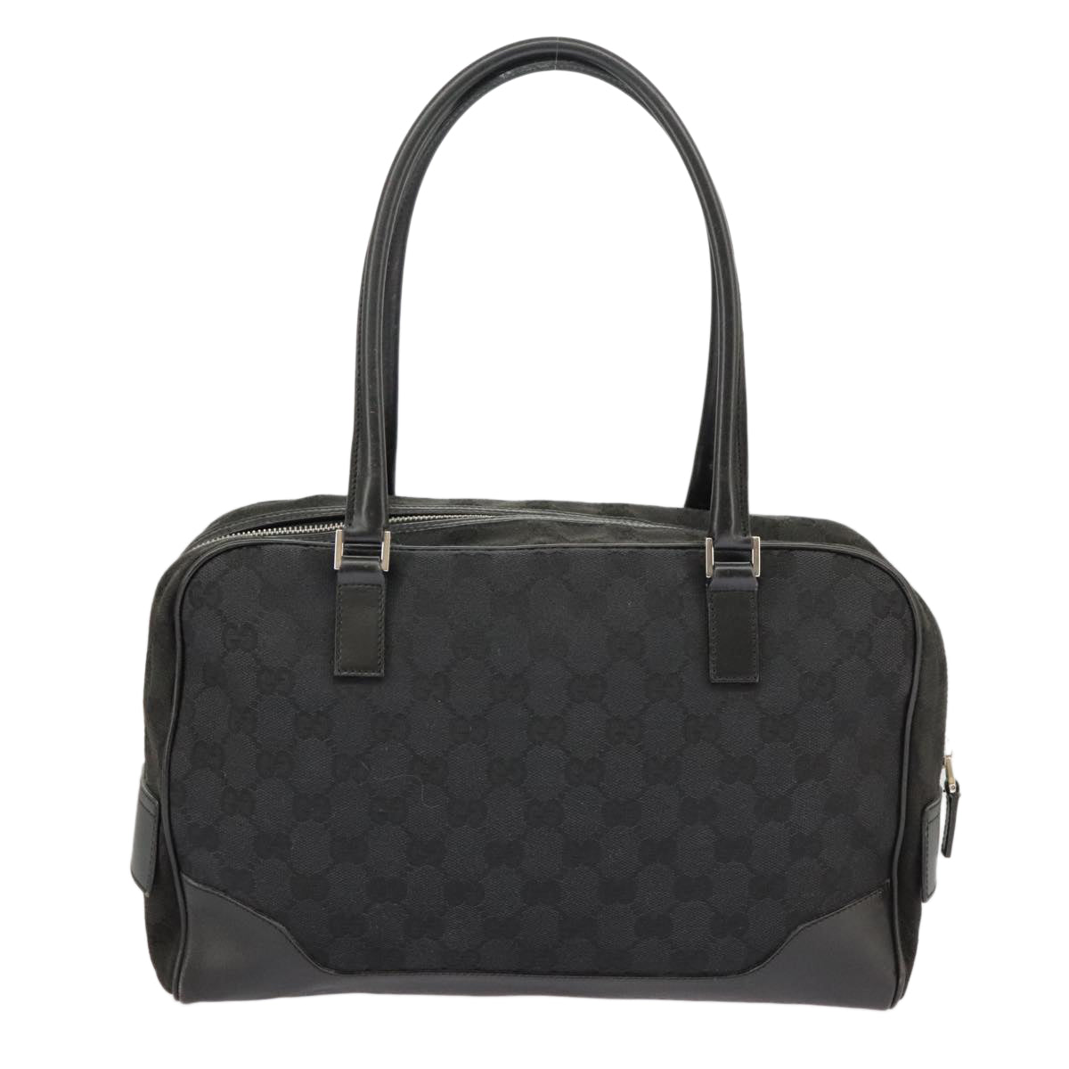 GUCCI GG Canvas Hand Bag Black Silver 002 1115 102070