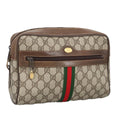GUCCI GG Supreme Web Sherry Line Shoulder Bag PVC Beige 378 02 005 102112