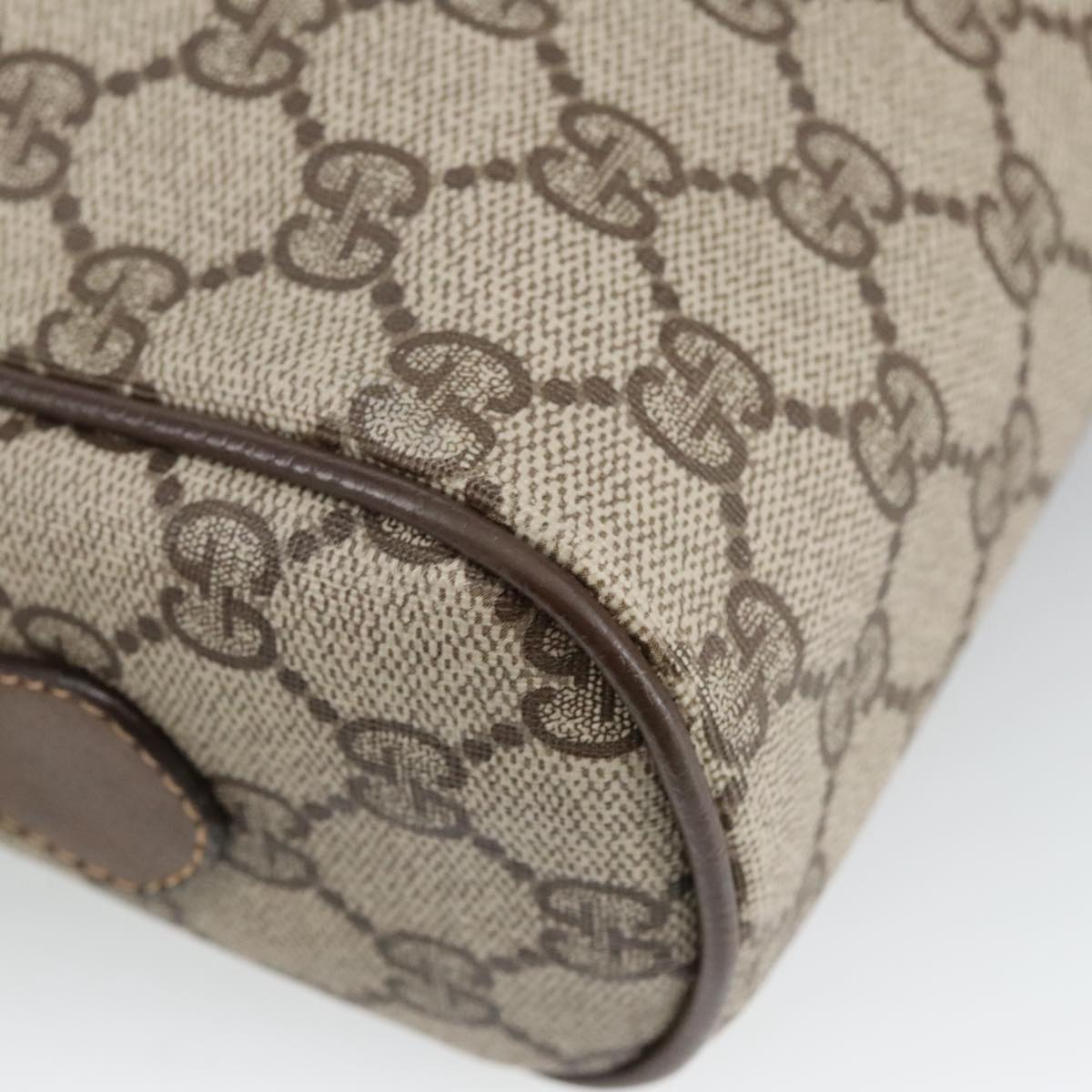 GUCCI GG Supreme Web Sherry Line Shoulder Bag PVC Beige 378 02 005 102112