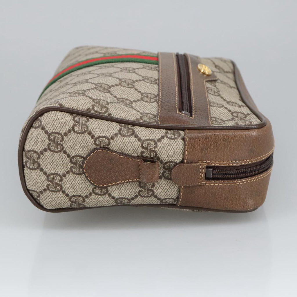 GUCCI GG Supreme Web Sherry Line Shoulder Bag PVC Beige 378 02 005 102112