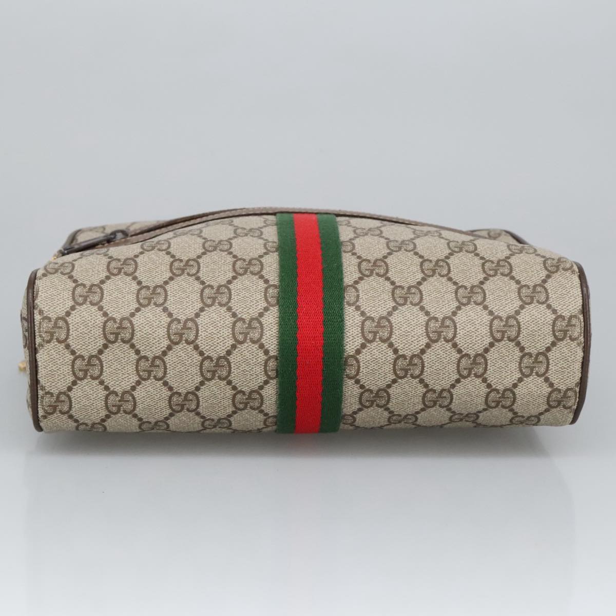 GUCCI GG Supreme Web Sherry Line Shoulder Bag PVC Beige 378 02 005 102112