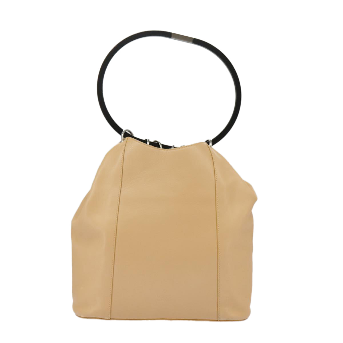 GUCCI Hand Bag Leather Plastic Beige Silver 001 3738 102113