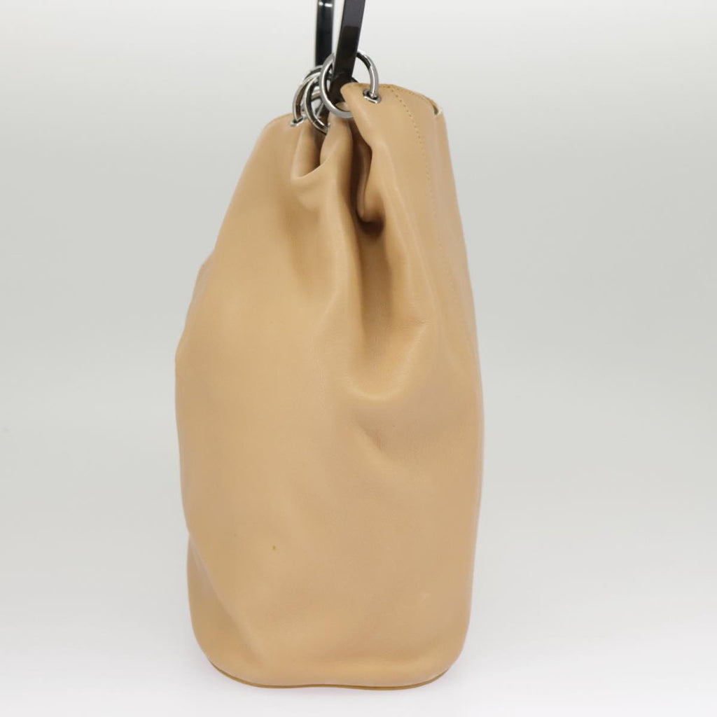 GUCCI Hand Bag Leather Plastic Beige Silver 001 3738 102113