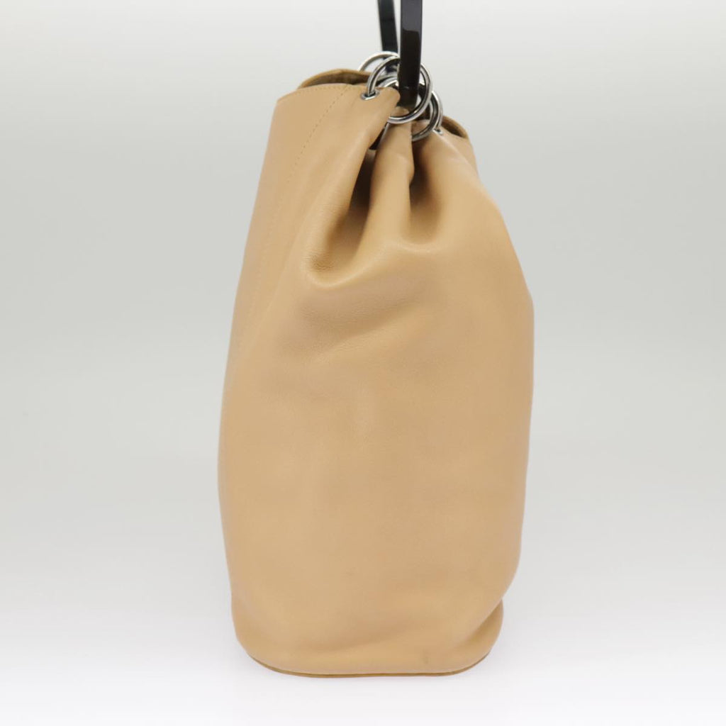 GUCCI Hand Bag Leather Plastic Beige Silver 001 3738 102113