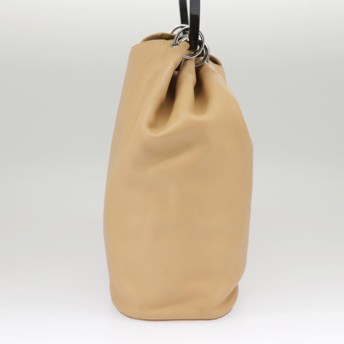 GUCCI Hand Bag Leather Plastic Beige Silver 001 3738 102113