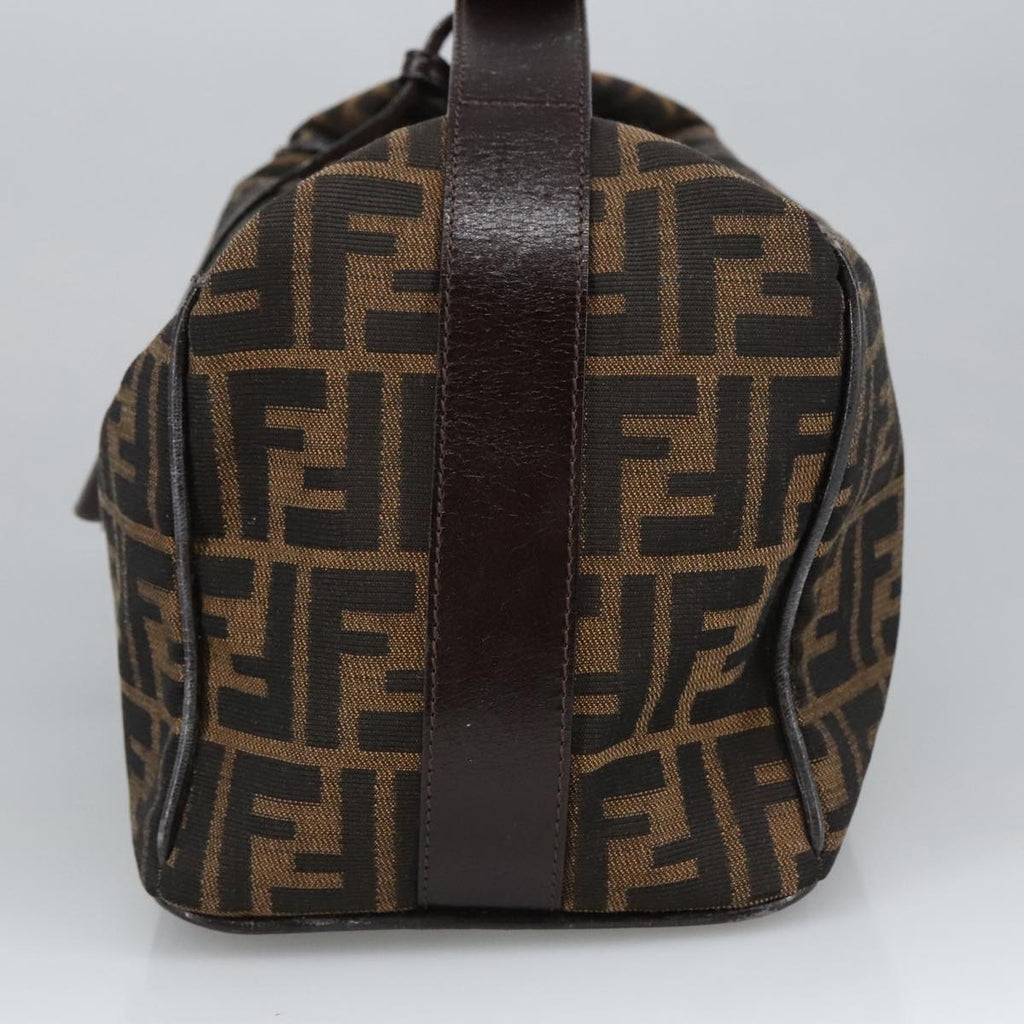 FENDI Zucca Canvas Vanity Hand Bag Brown Black 102121