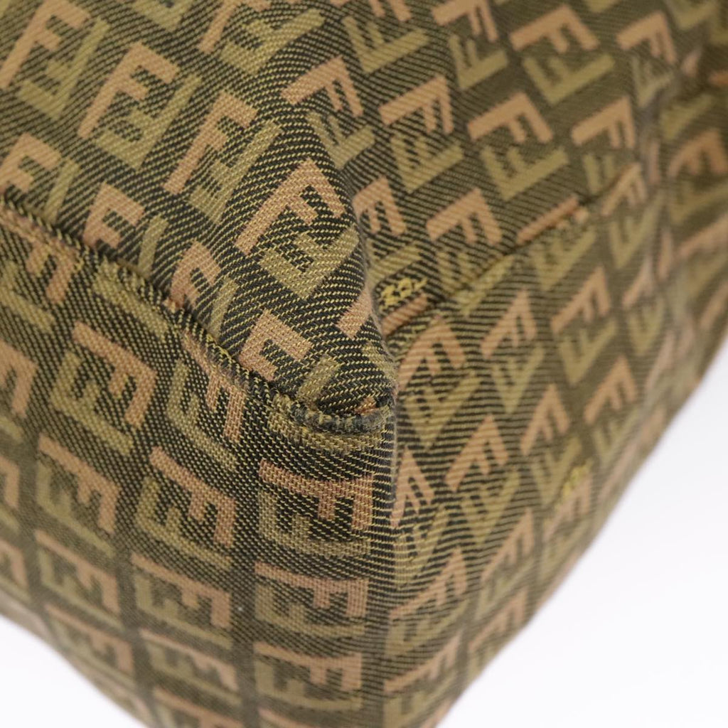 FENDI Zucchino Canvas Hand Bag Khaki 8BH138 102160