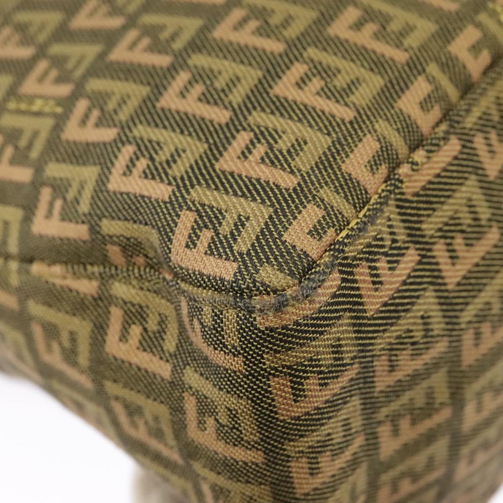 FENDI Zucchino Canvas Hand Bag Khaki 8BH138 102160