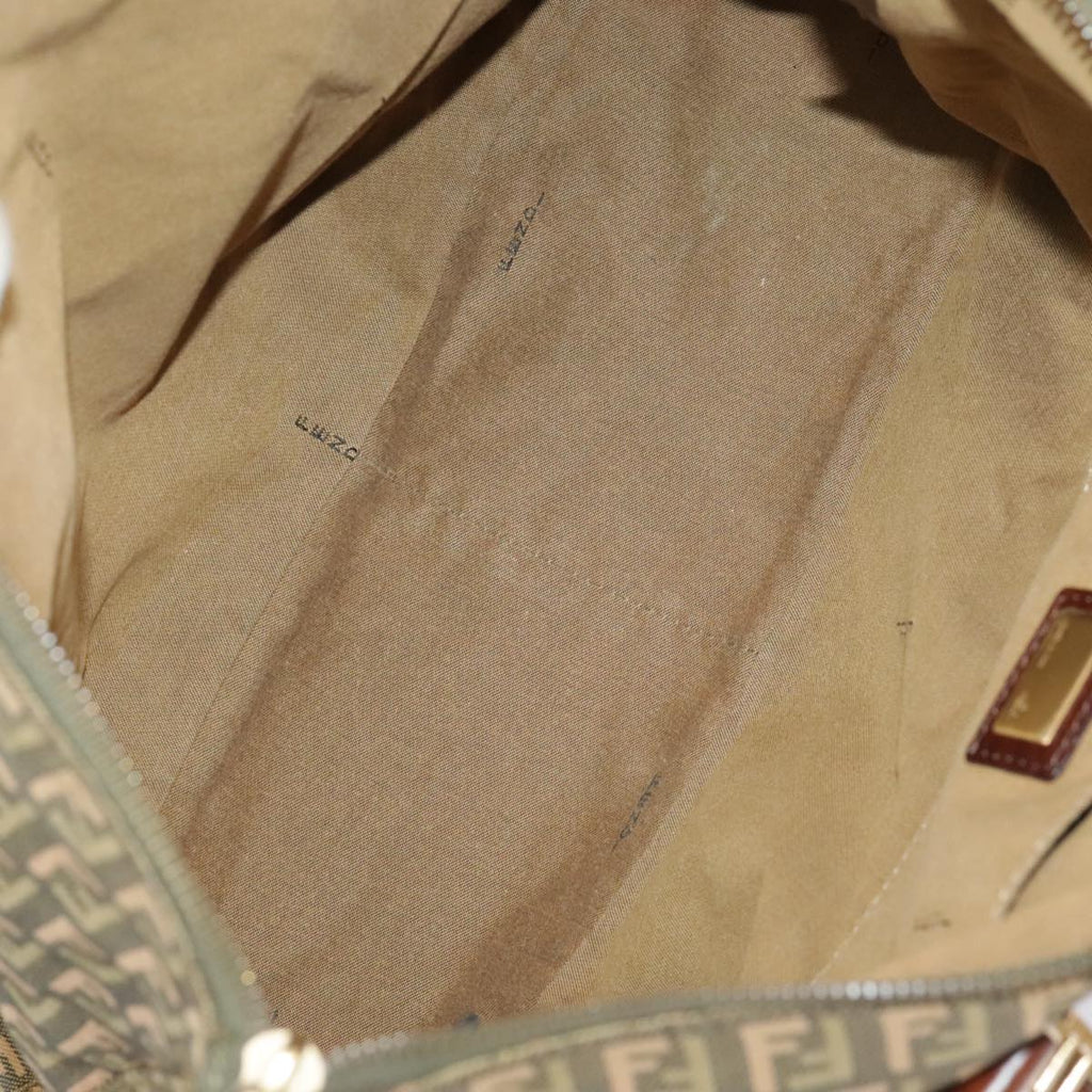 FENDI Zucchino Canvas Hand Bag Khaki 8BH138 102160