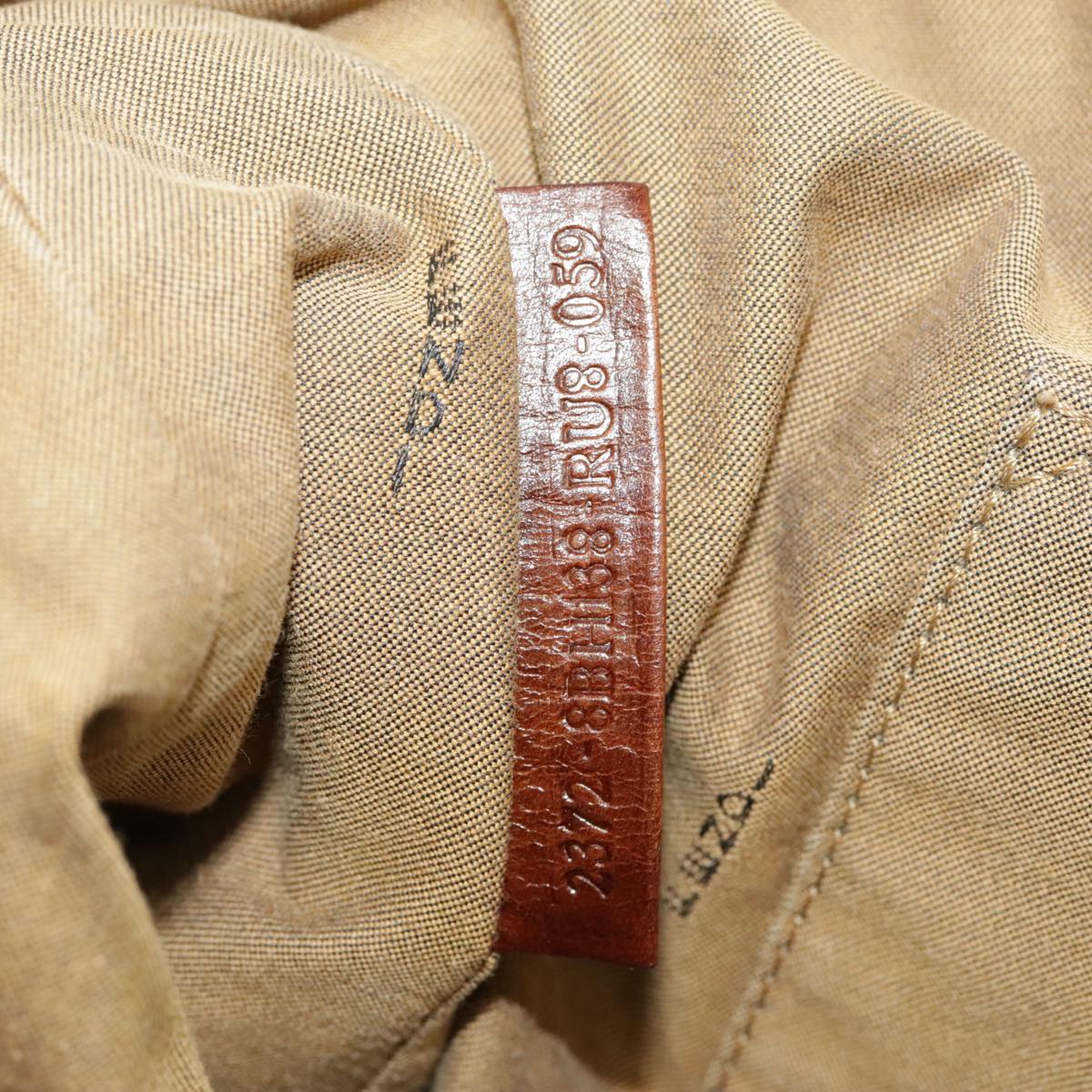 FENDI Zucchino Canvas Hand Bag Khaki 8BH138 102160