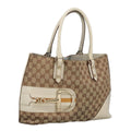 GUCCI GG Canvas Tote Bag Beige Gold 137385 102161