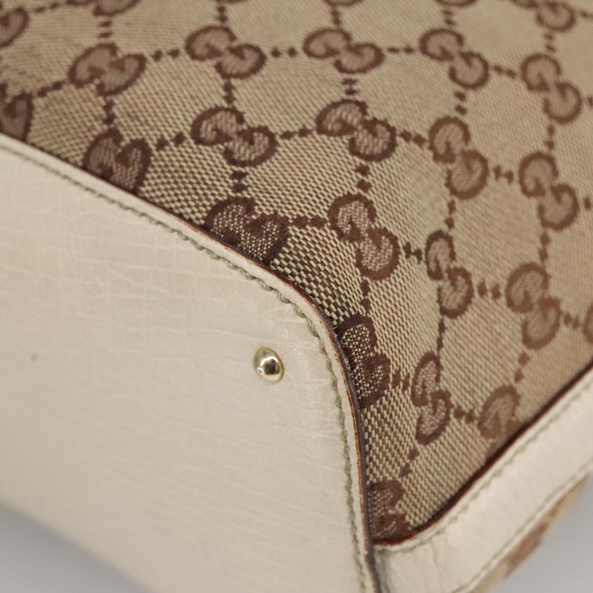 GUCCI GG Canvas Tote Bag Beige Gold 137385 102161