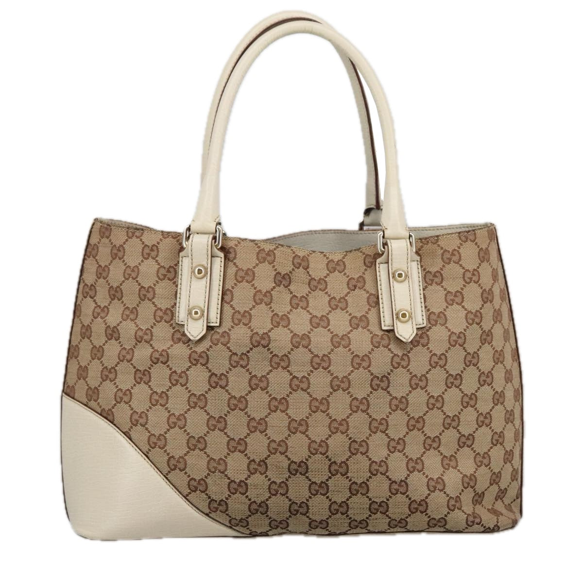 GUCCI GG Canvas Tote Bag Beige Gold 137385 102161