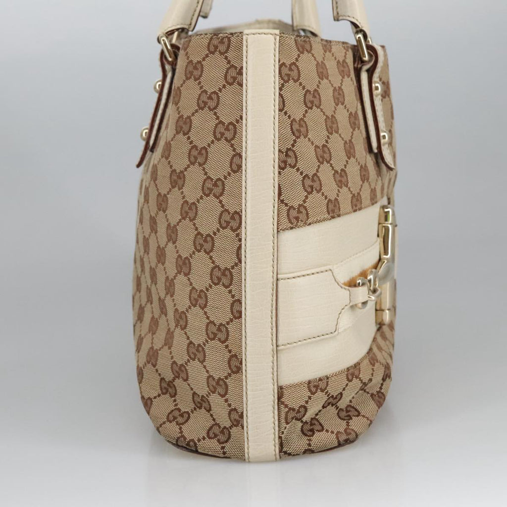 GUCCI GG Canvas Tote Bag Beige Gold 137385 102161