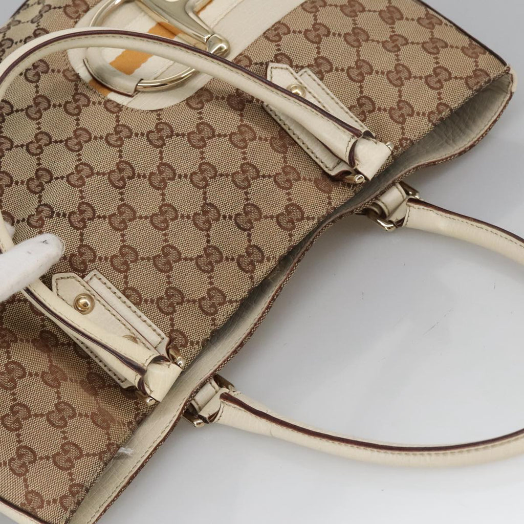 GUCCI GG Canvas Tote Bag Beige Gold 137385 102161