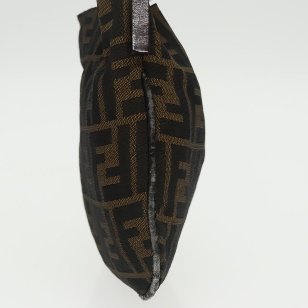 FENDI Zucca Canvas Shoulder Pouch Brown Black Silver 102163