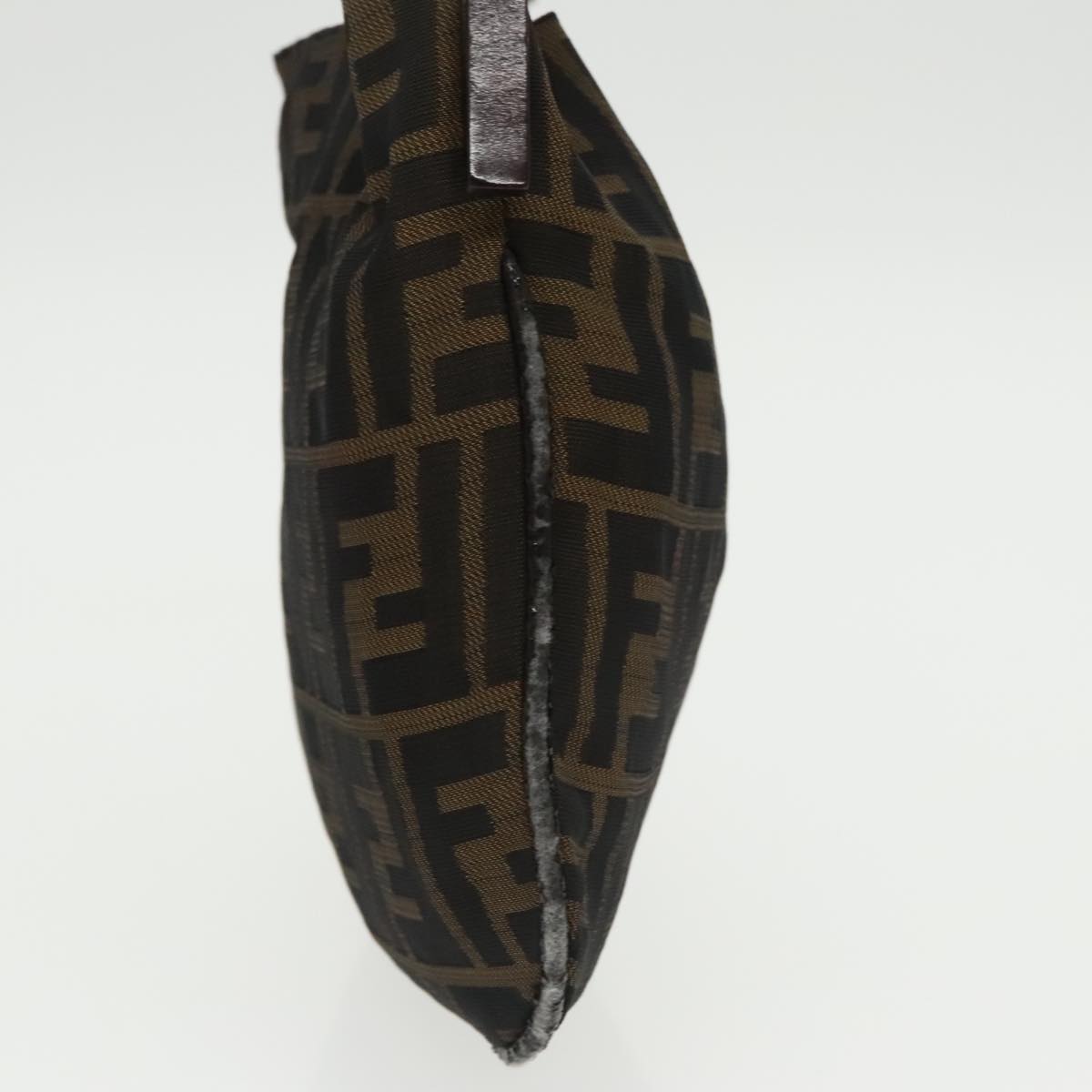 FENDI Zucca Canvas Shoulder Pouch Brown Black Silver 102163