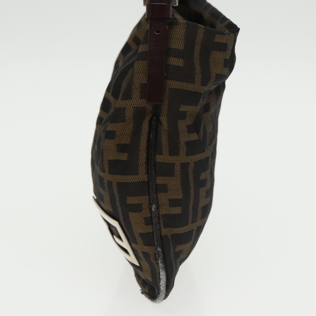 FENDI Zucca Canvas Shoulder Pouch Brown Black Silver 102163