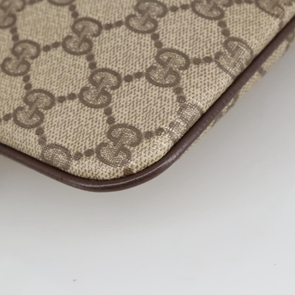GUCCI GG Supreme Web Sherry Line Shoulder Bag PVC Beige 904 02 047 102166