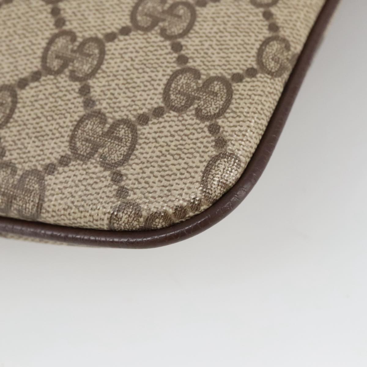 GUCCI GG Supreme Web Sherry Line Shoulder Bag PVC Beige 904 02 047 102166