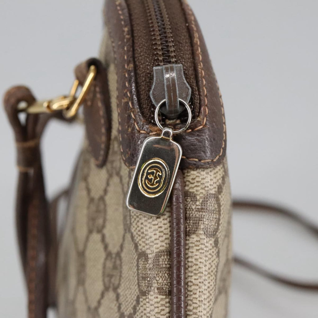 GUCCI GG Supreme Web Sherry Line Shoulder Bag PVC Beige 904 02 047 102166