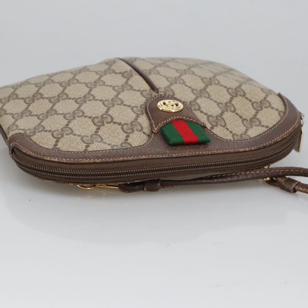 GUCCI GG Supreme Web Sherry Line Shoulder Bag PVC Beige 904 02 047 102166
