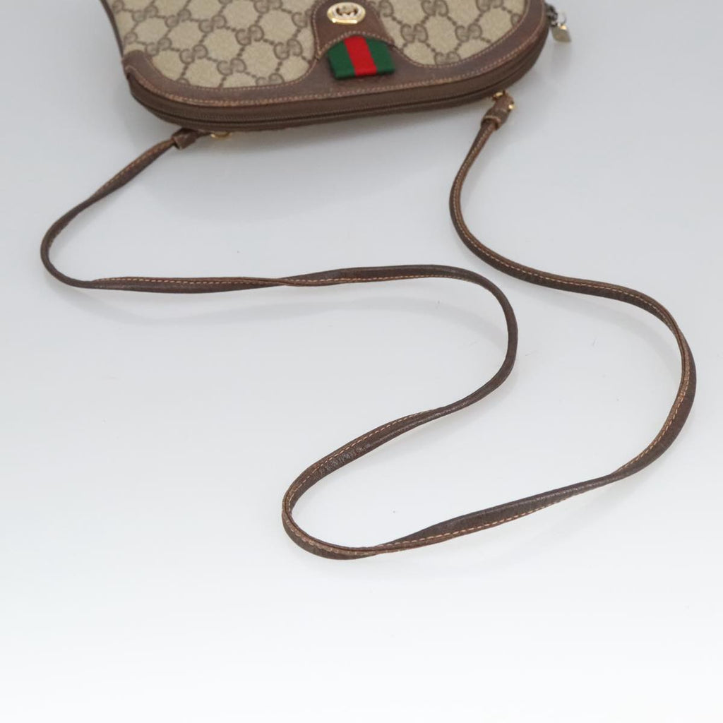 GUCCI GG Supreme Web Sherry Line Shoulder Bag PVC Beige 904 02 047 102166