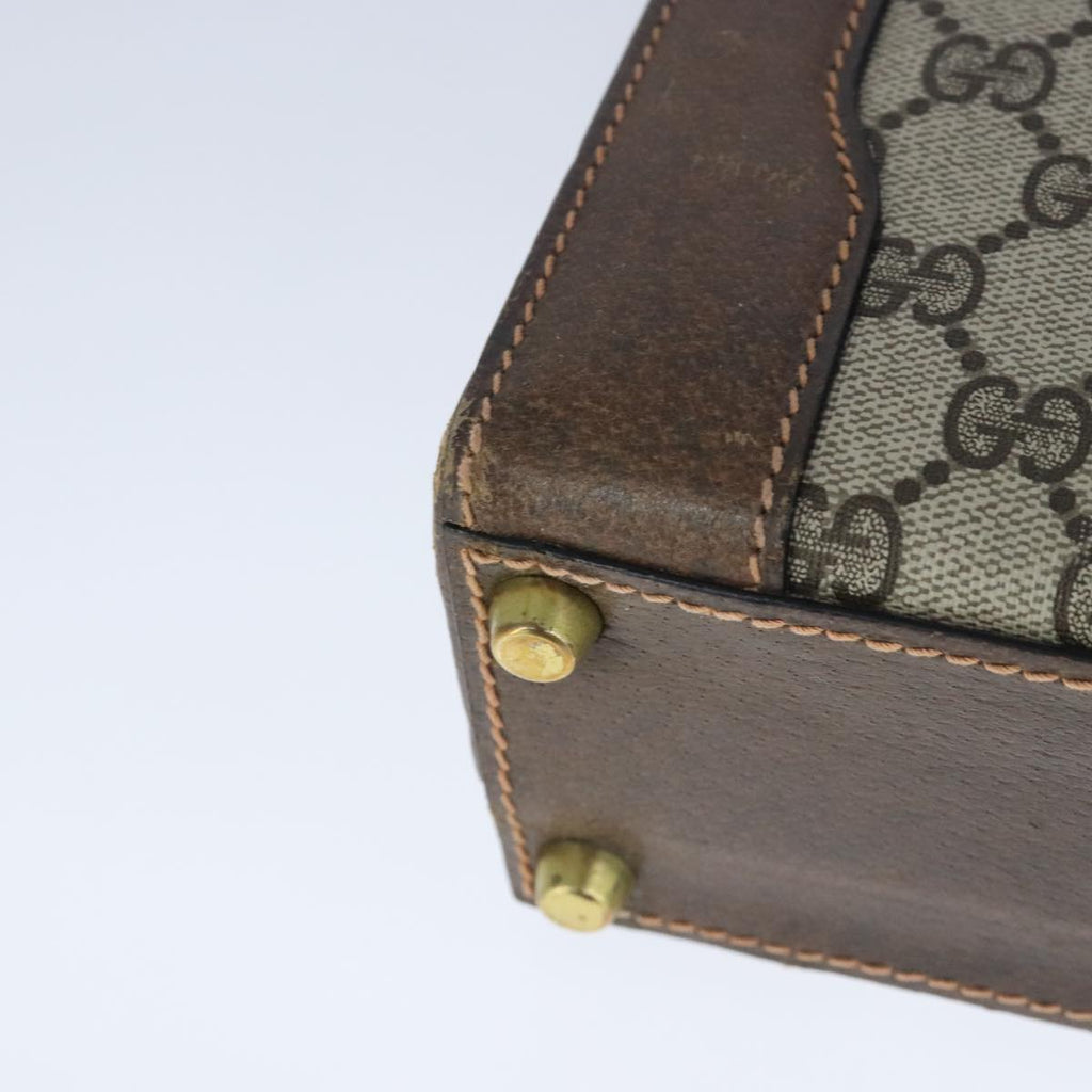 GUCCI GG Supreme Trunk PVC Leather Beige Gold 102207