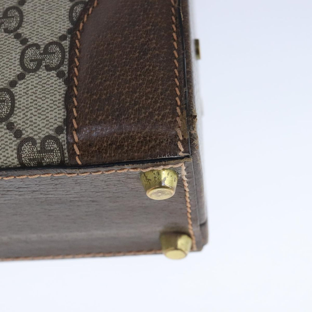 GUCCI GG Supreme Trunk PVC Leather Beige Gold 102207