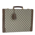 GUCCI GG Supreme Trunk PVC Leather Beige Gold 102207