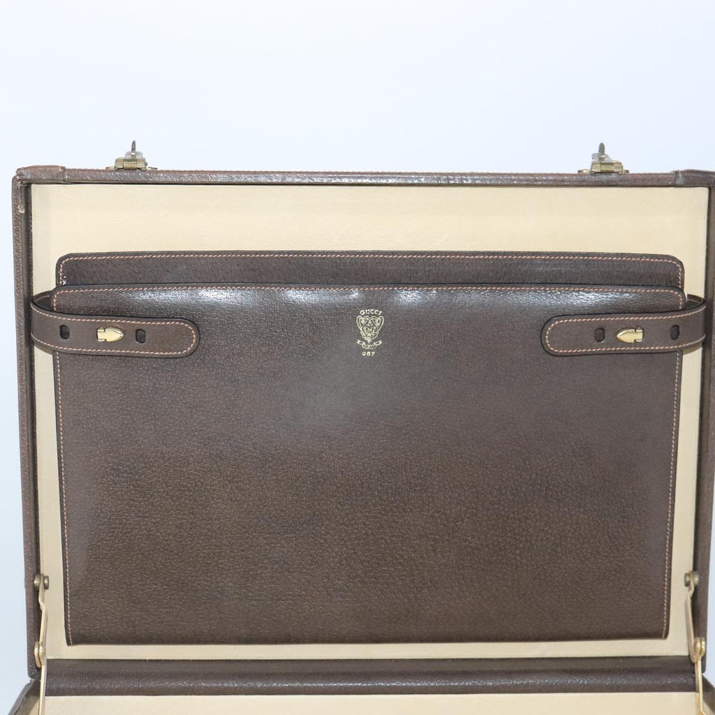 GUCCI GG Supreme Trunk PVC Leather Beige Gold 102207