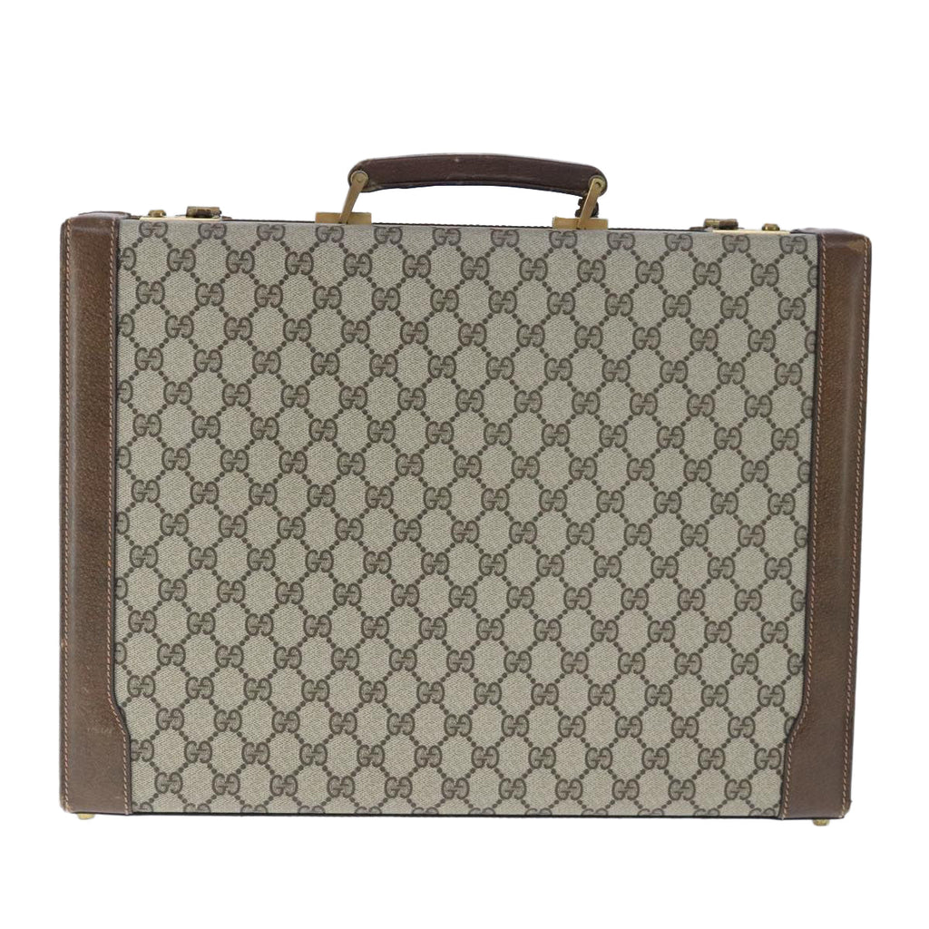 GUCCI GG Supreme Trunk PVC Leather Beige Gold 102207