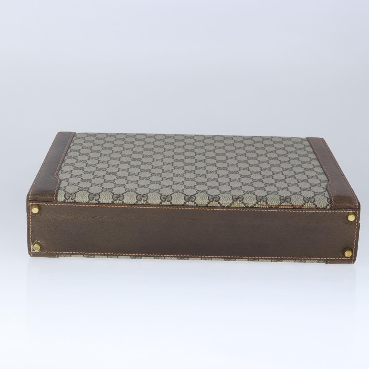 GUCCI GG Supreme Trunk PVC Leather Beige Gold 102207