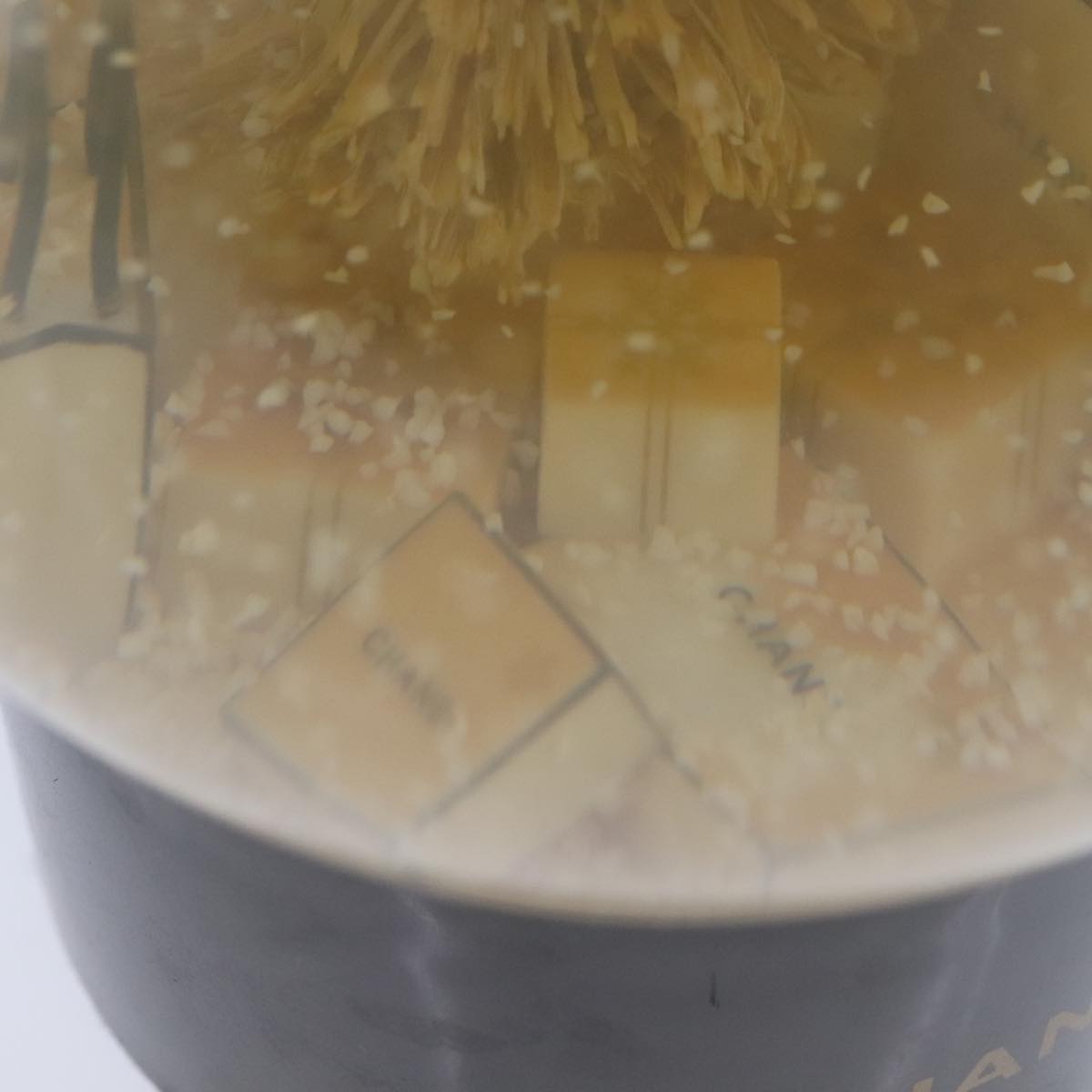 CHANEL Christmas Tree Shopper Snow Globe VIP Only Clear Yellow CC 102238