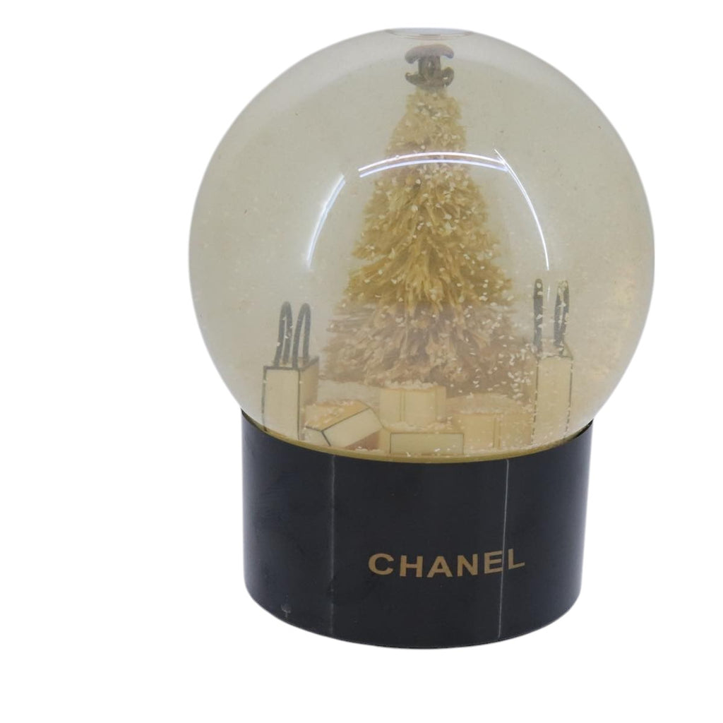 CHANEL Christmas Tree Shopper Snow Globe VIP Only Clear Yellow CC 102238