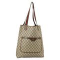 GUCCI GG Supreme Web Sherry Line Tote Bag PVC Beige Red 39 02 003 102265