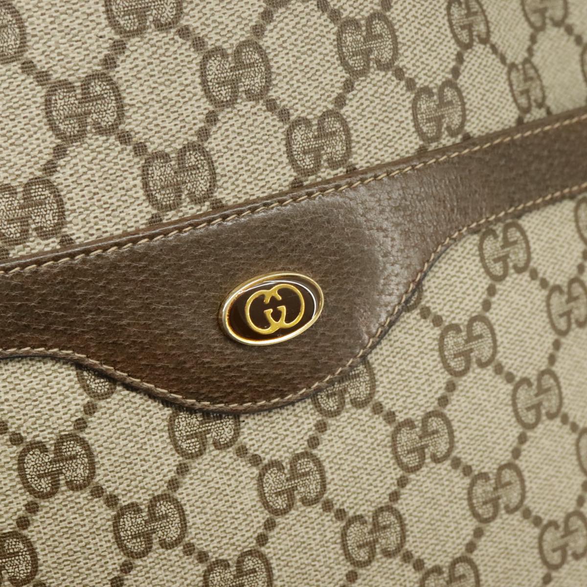 GUCCI GG Supreme Web Sherry Line Tote Bag PVC Beige Red 39 02 003 102265