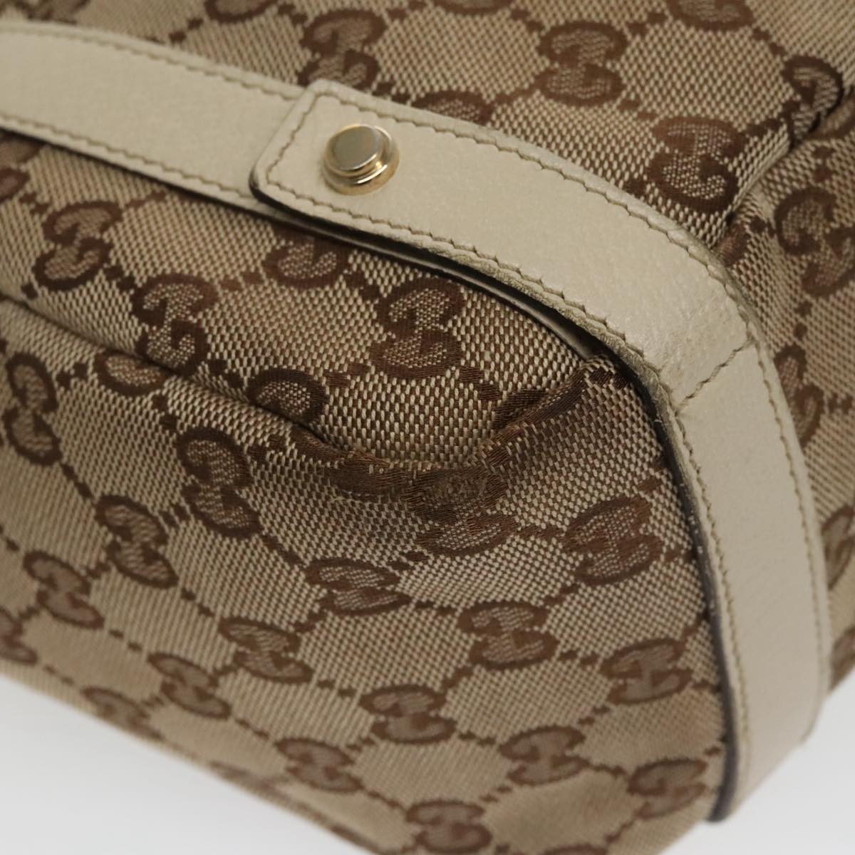 GUCCI GG Canvas Abbey Tote Bag Beige Gold 130736 102266