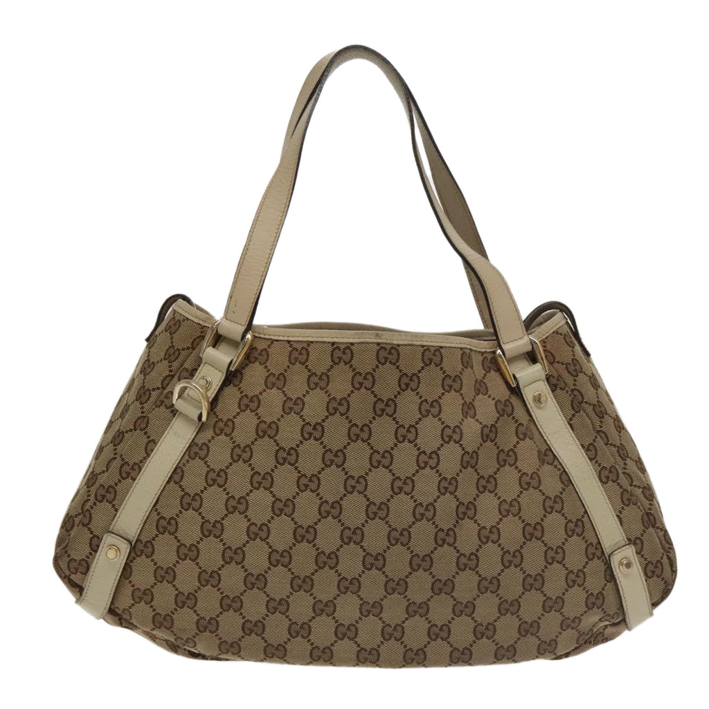 GUCCI GG Canvas Abbey Tote Bag Beige Gold 130736 102266