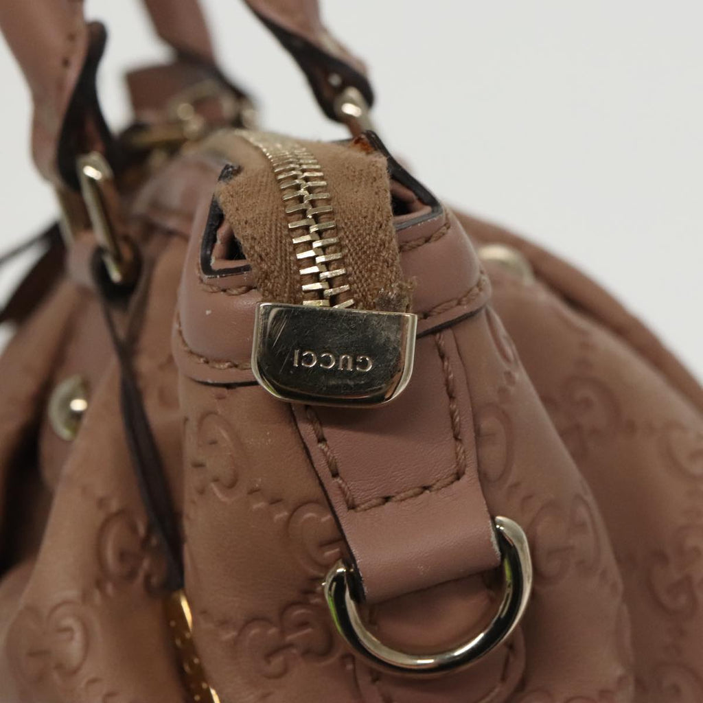 GUCCI GG Canvas Guccissima Hand Bag Leather Pink 247902 102270