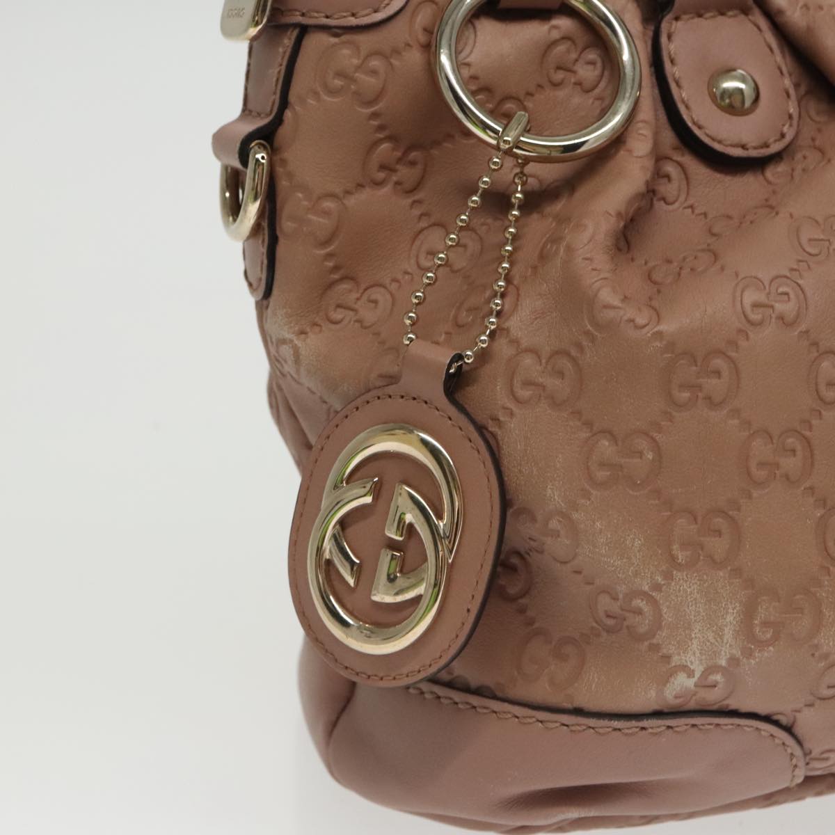 GUCCI GG Canvas Guccissima Hand Bag Leather Pink 247902 102270