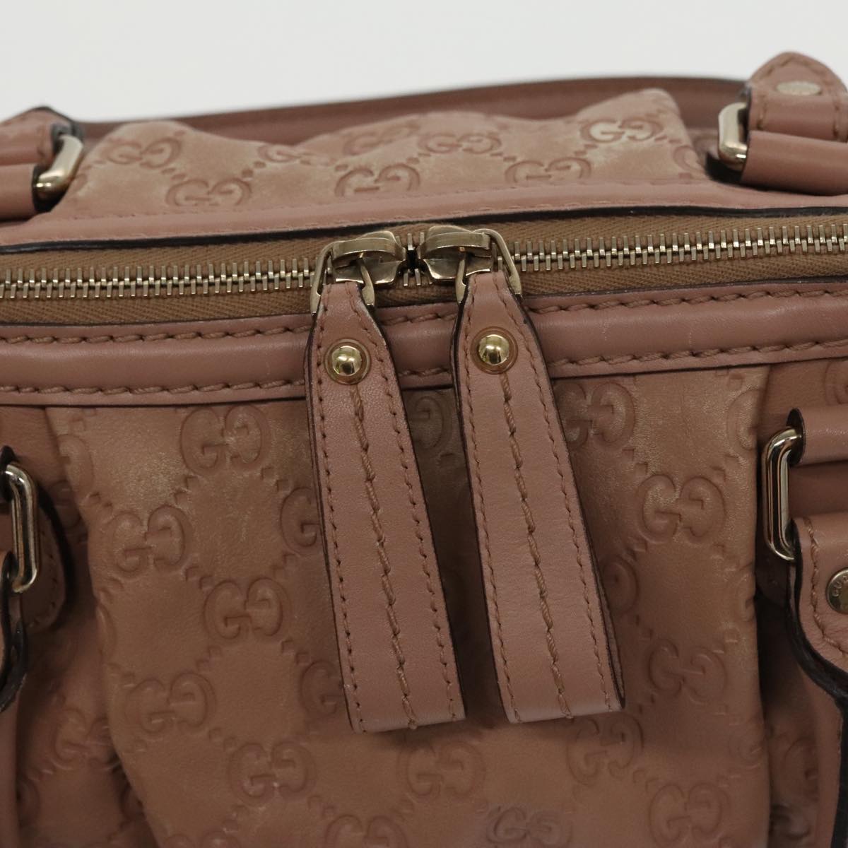 GUCCI GG Canvas Guccissima Hand Bag Leather Pink 247902 102270
